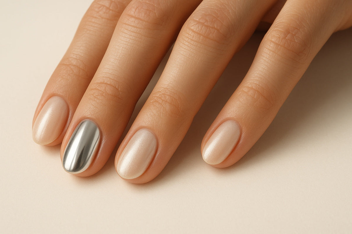 Tendances ongles 2026 — manucure chrome miroir et glazed donut, ongles courts naturels