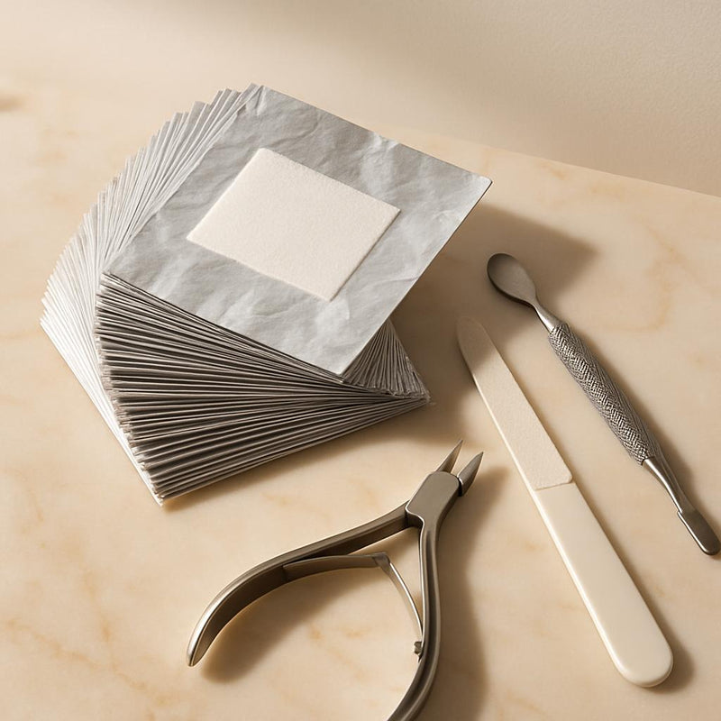 Papier Alu Remover — 100 Carrés Pré-découpés Retrait Gel