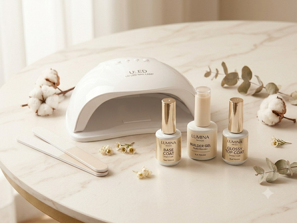 Kit Découverte – lampe LED 36W, gel UV, base coat, top coat, limes